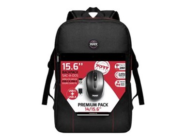 PORT Ruksak za laptop Premium pack, 15.6", crna + bežični miš